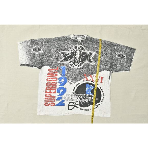 Vintage 1992 Super Bowl XXVI T-Shirt Magic Johnson T's Size XL White Black - Picture 4 of 8